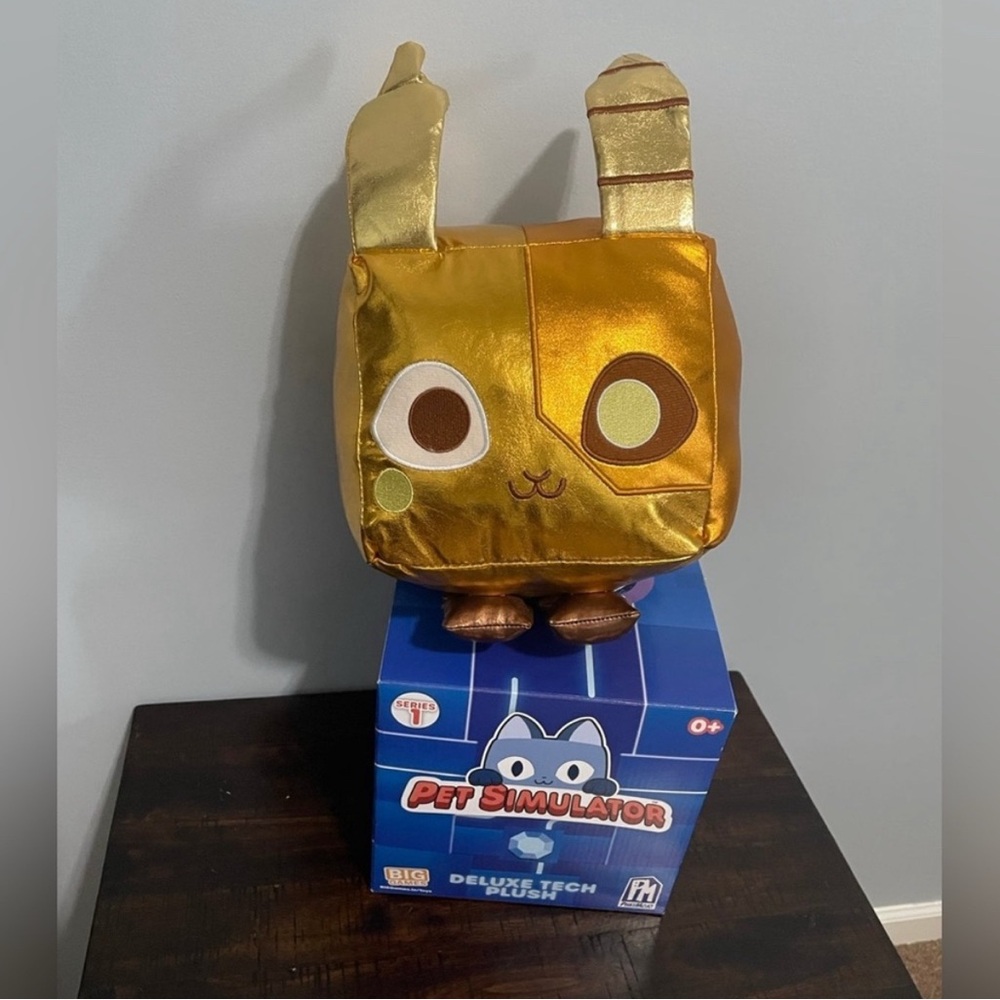 Pet Simulator Delux Tech Plush Gold Cyborg Bunny OPEN BAG